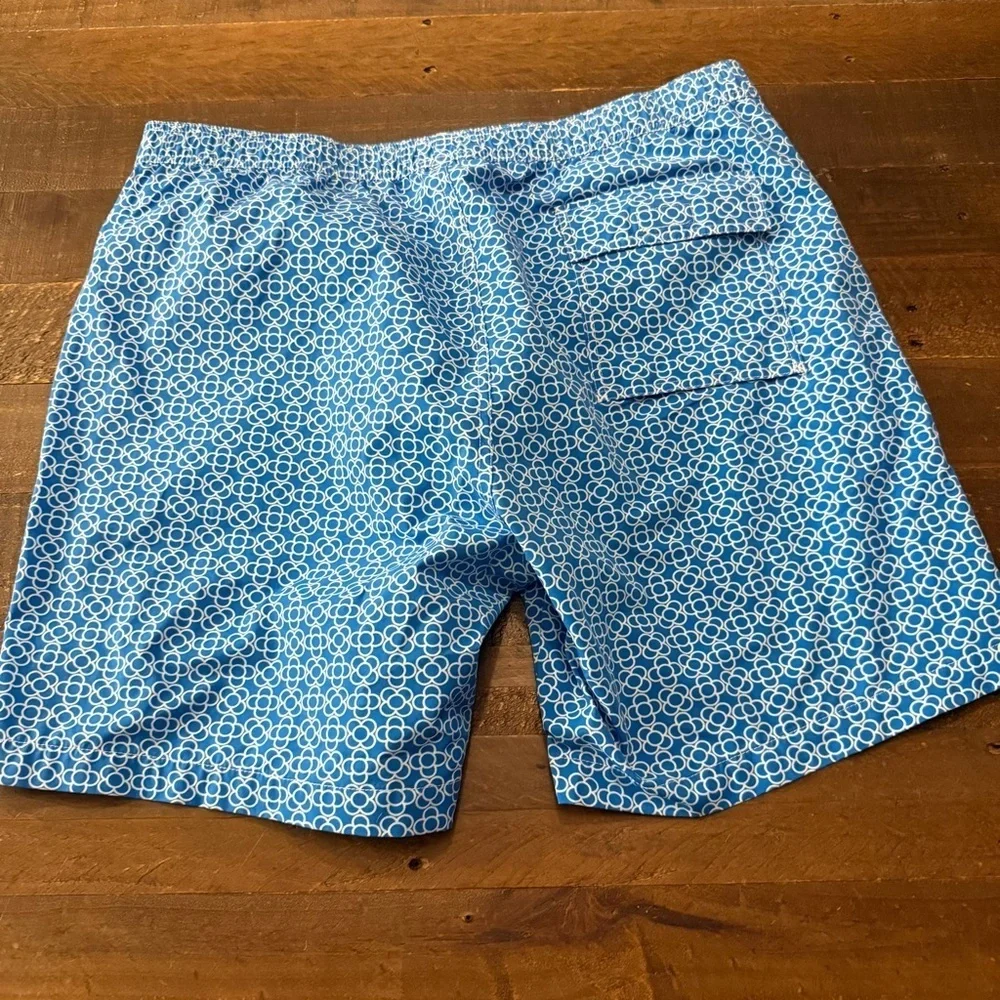 Psycho Bunny Blue Patterned Men's Swim Shorts